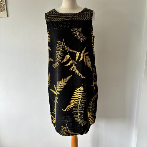Next black yellow floral - yellow, linen