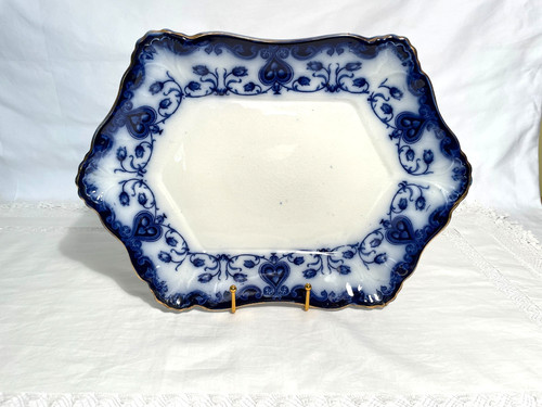 Victorian flow pattern blue - blue, &