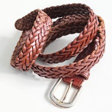 ✅Hand Made Real Leather Men Women Belt Brown Braided 126 Cm Long 3 Cm Width 