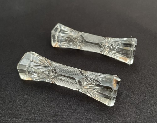 Pair vintage cut crystal - of,