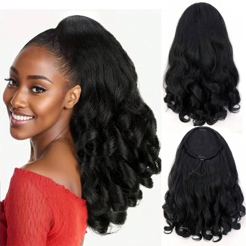 Natural drawstring ponytail - drawstring,
