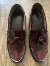 Loake Lifestyle Georgetown Men's Burgundy Leather Tasselled Loafers Size UK 9.5