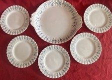 VINTAGE ROYAL ALBERT MEMORY LANE CAKE/SANDWICH PLATE FIVE TEA PLATES  VGC