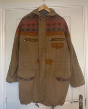 🦋Folk Parka Jacket *M Embroidered Boho Panels Bohemian Ranch 90s Vintage🦋