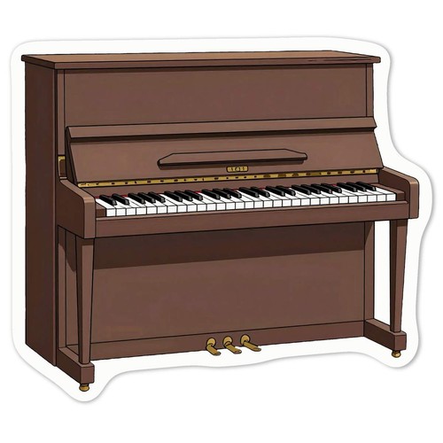 Upright piano decal stickers - 'upright,