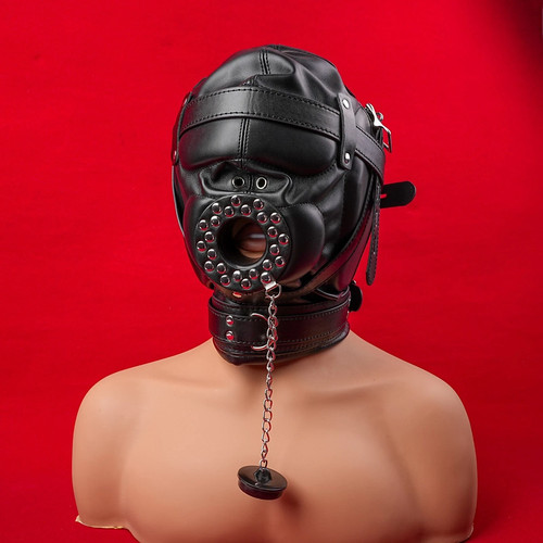 Leather padded hood - leather,