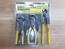 Vintage 3 Piece Set Carpenters Pincers "Workzone" Hand Tools