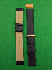 Alfa Alfa Genuine Leather Watch Strap Black  22mm Pack of 2