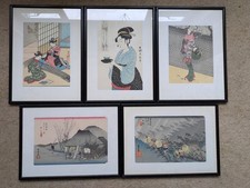 5 x Vintage Japanese Woodblock