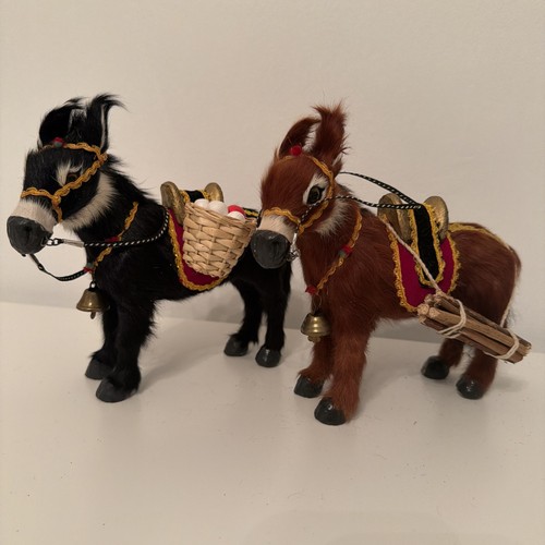 Pair cute decorative donkey - of,