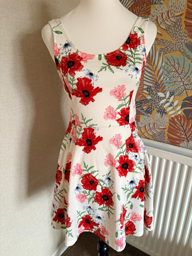 White floral skater - white, dress
