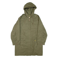 Mens Parka Jacket Green Hooded XL