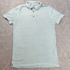 All Saints Mens Blue / Green / Grey Vidal Polo T Shirt Top Size UK Small, Flaws