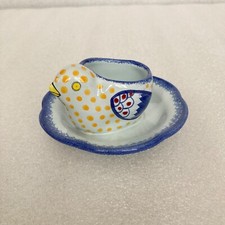 HB Henriot Quimper (France) - Handpainted chick egg cup with underplate