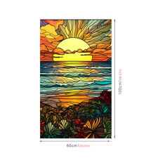 Privacy Window Film Stained Glass Static Cling Home Office Flower Birds Sticker