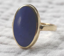 9ct yellow gold - 9ct, lapis