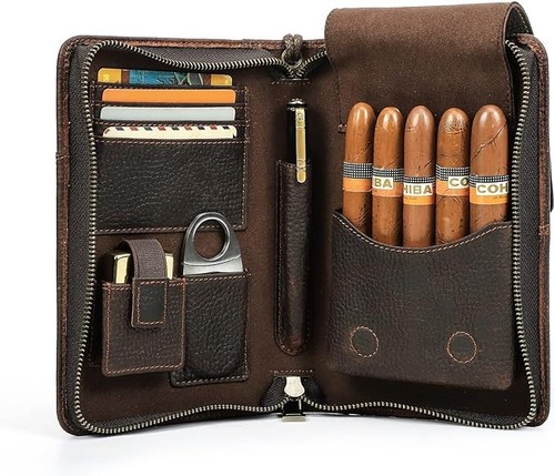 Hiram leather cigar travel - hiram,