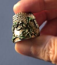 English Pewter Opening Locket Thimble. By Stephen Frost. 22 x 21 x 20 mm