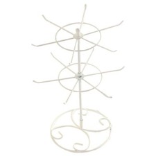 Jewelry Rotating Ring Display Holder Organizer Necklace Stand Rack 16 Hooks UK