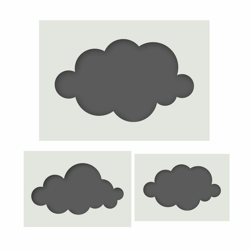 Cloud stencils piece - stencils,, 3