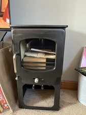 Saltfire ST-X4 Tall Wood Burning Multifuel Stove DEFRA Eco Design Black 4.2kW
