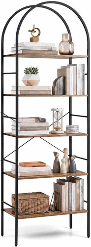 Tier arched bookshelf metal - 5-tier,