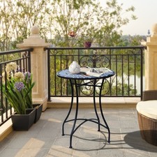 Mosaic Round Garden Table