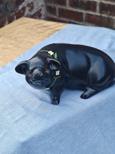 Bovey pottery black pig - pottery,