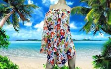 NWT Gideon Oberson FLORAL splash MULTICOLOR sheer SARONG WRAP COVER UP SZ- O/S