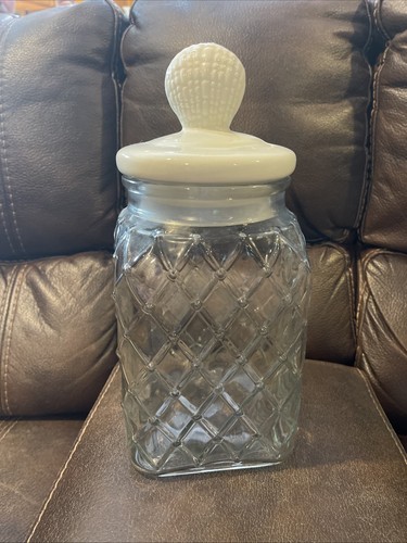 Large glass jar with - jar, lid
