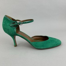 Hobbs London Green Suede Slingback Court Pumps Salsa Dance Shoes Size EU41 UK7.5