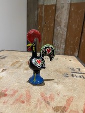 Vintage Cast Metal Portuguese Rooster Bird Cockerel Hand Painted Lucky Figurine