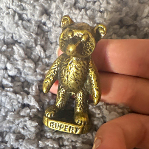 Brass teddy bear figurine - teddy,