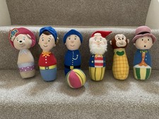 Vintage Noddy skittles Set Plush Toys Set Of Six Characters And Ball Excellent C