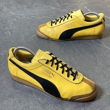 Vintage 1970s PUMA Gold Fit UK6 OG Yellow Black Gum OG Rare 70s