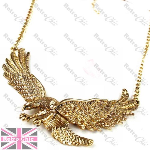 Big metal eagle collar chain - eagle,