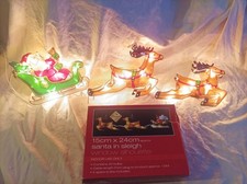 Premier Santa Sleigh Window Silhouette Christmas Lights 15 x 25CM
