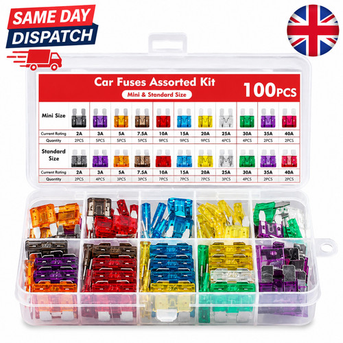 100pcs car fuses - fuses, assorted