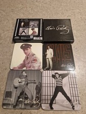ELVIS PRESLEY good set of 4 drinks coasters in black box, v.g.c.