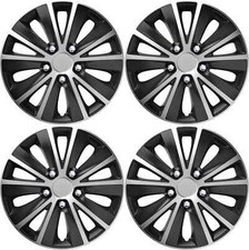 FOR NISSAN NV200 - 15" WHEEL TRIMS RAPIDE BLACK & SILVER HUB CAPS 4PC SET