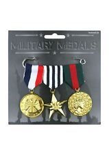UK Military Hero Medals Army Soldier 3 Pcs Set Fancy Dress Costume Kids toys new
