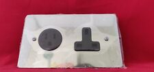 WANDSWORTH 13A UK AND AMERICAN SOCKET BRIGHT MIRROR CHROME BLACK INSERTS