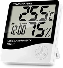 Lanhiem Indoor Digital Thermometer Hygrometer, Accurate Room Clock Temperature