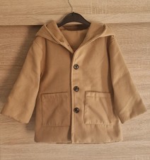 Boy Coat 90cm Tall, Hooded Overcoat for Boys 1-2 Years Toddler Warm Autumn Coat