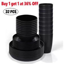 32PCS Black Dinnerware Bowl