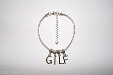 Hotwife Anklet 'GILF' Euro Ankle Chain Jewellery Femdom Slut Fetish Lifestyle UK