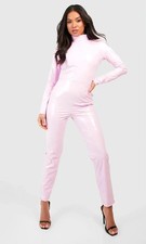 Petite Pink Vinyl PVC Catsuit