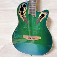 Ovation Celebrity CP212 Green Electric Guitar Used From Japan with Soft Case