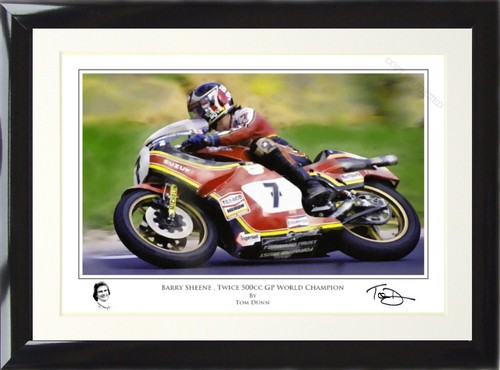 Framed barry sheene art print - framed,