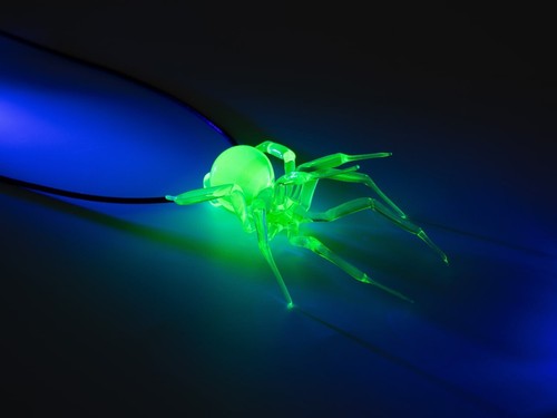 Uranium glass spider pendant - glass,
